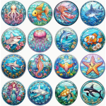 Ocean Vinyl Window Stickers - 10's Assorted